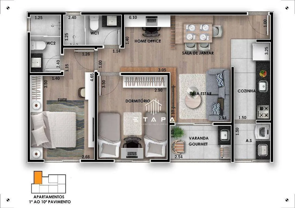 Apartamento, 1 quarto, 46 m² - Foto 20