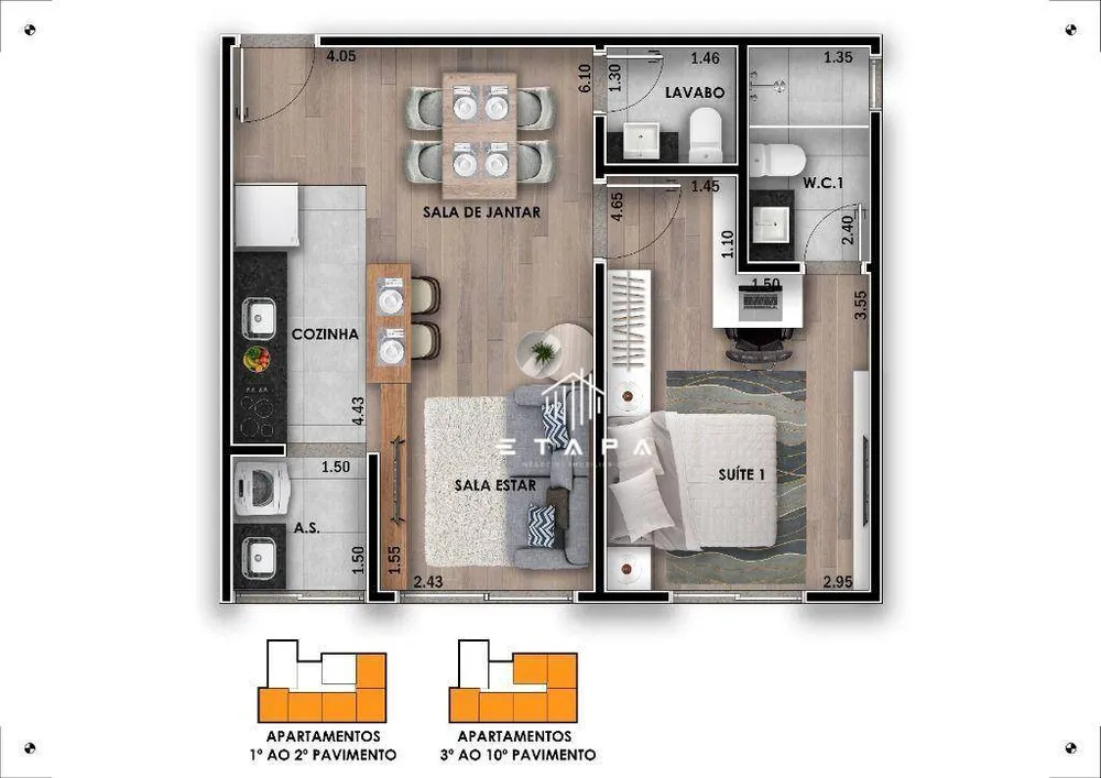 Apartamento, 1 quarto, 46 m² - Foto 8
