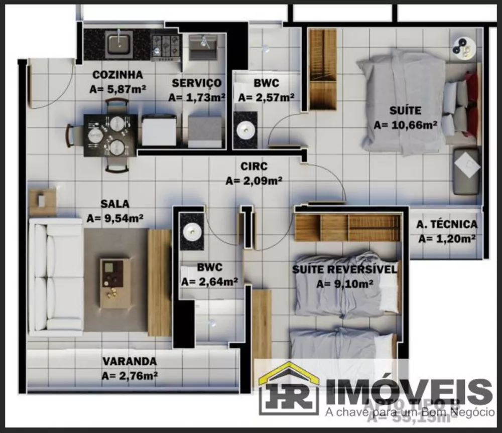 Apartamento à venda com 3 quartos, 67m² - Foto 14