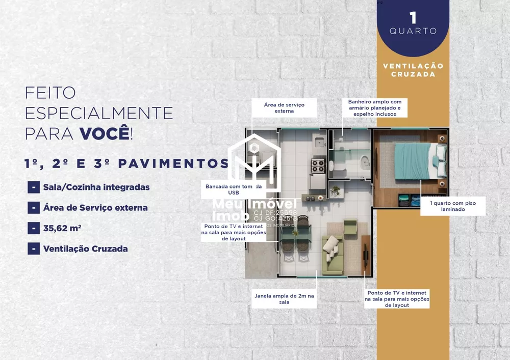 Apartamento, 1 quarto, 35 m² - Foto 1