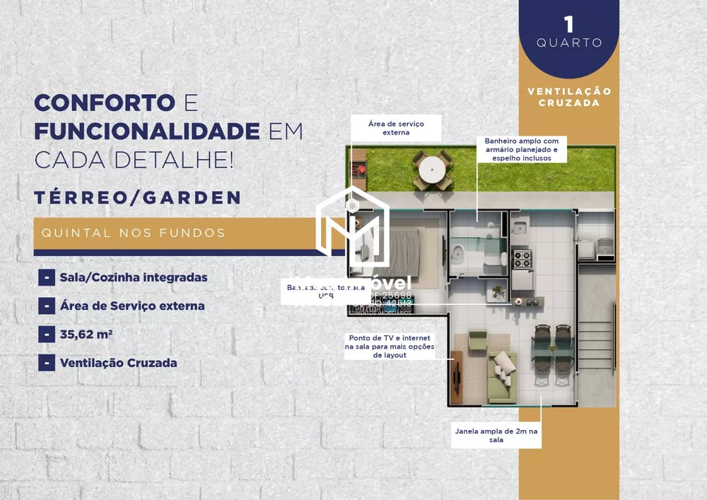 Apartamento, 1 quarto, 35 m² - Foto 2