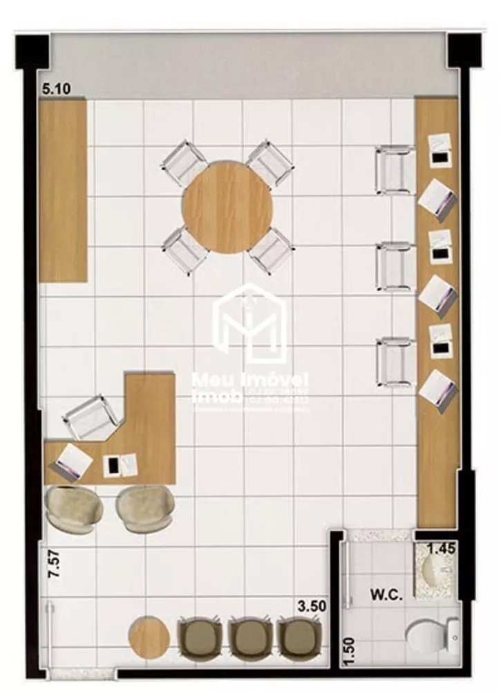 Sala-Conjunto, 55 m² - Foto 1