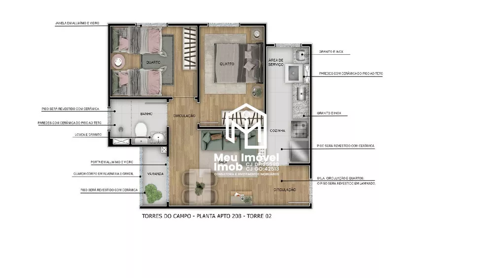 Apartamento, 2 quartos, 45 m² - Foto 1