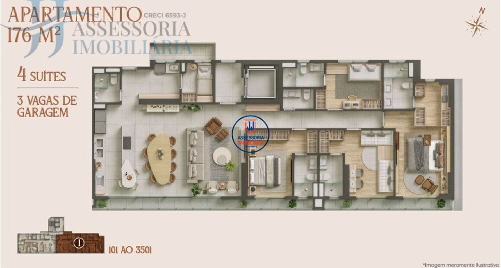 Apartamento à venda com 4 quartos, 176m² - Foto 7