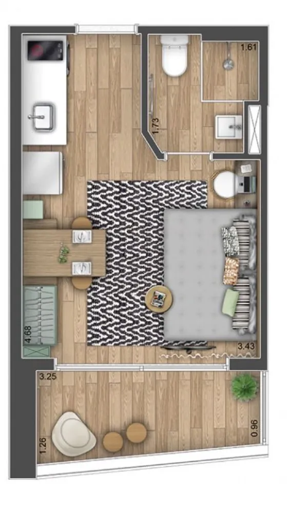 Apartamento, 1 quarto, 22 m² - Foto 7