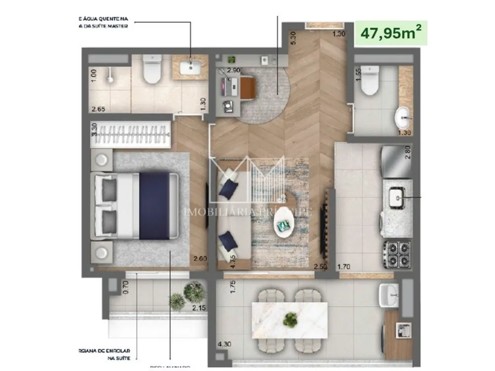 Apartamento, 1 quarto, 48 m² - Foto 12