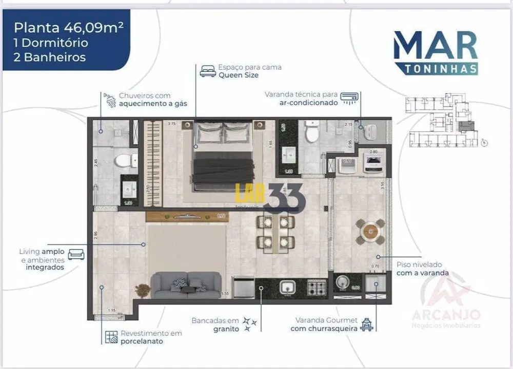 Apartamento, 1 quarto, 50 m² - Foto 3
