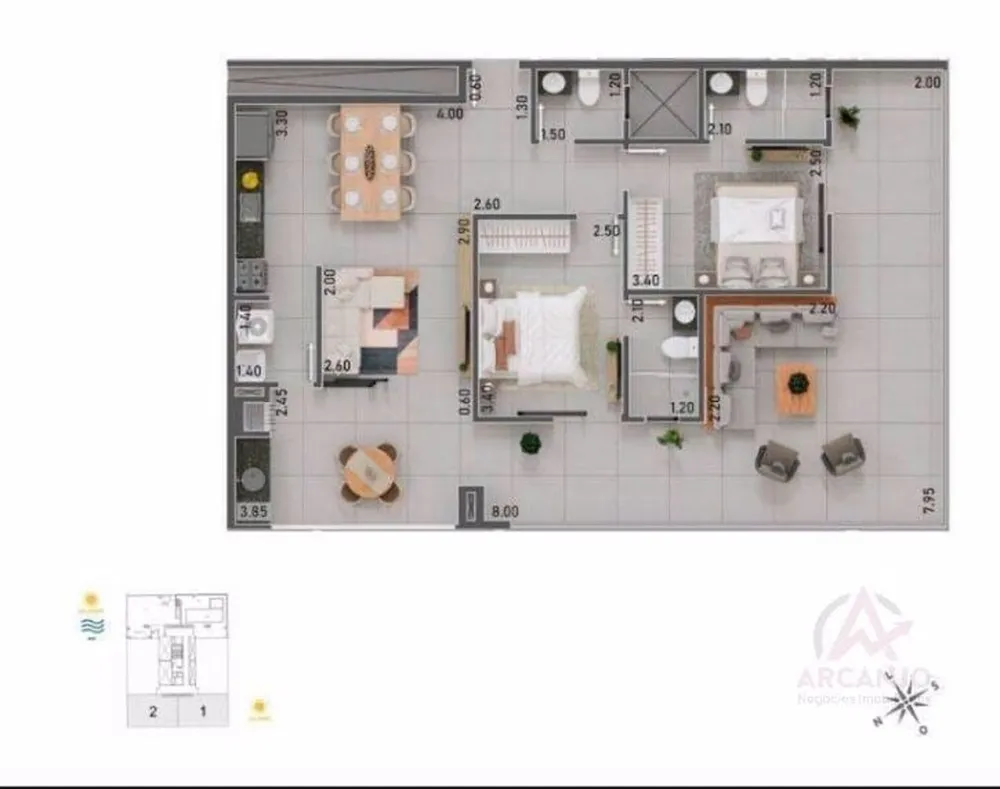 Cobertura, 2 quartos, 106 m² - Foto 4