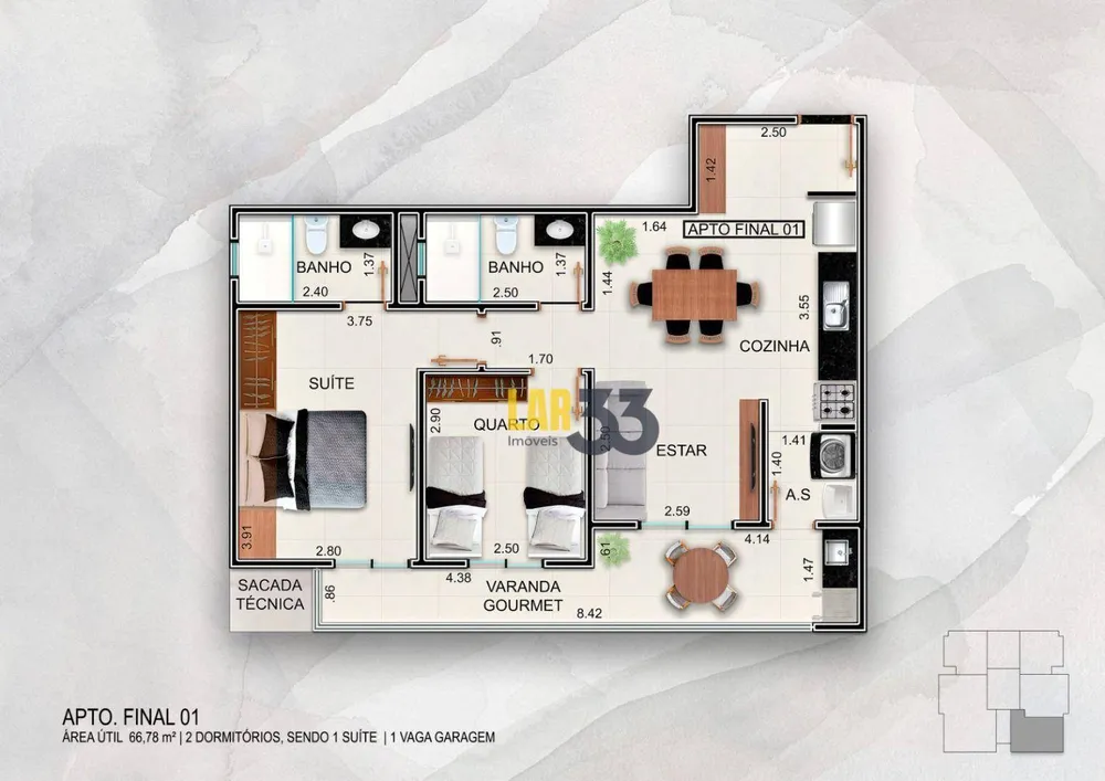 Apartamento, 2 quartos, 66 m² - Foto 4