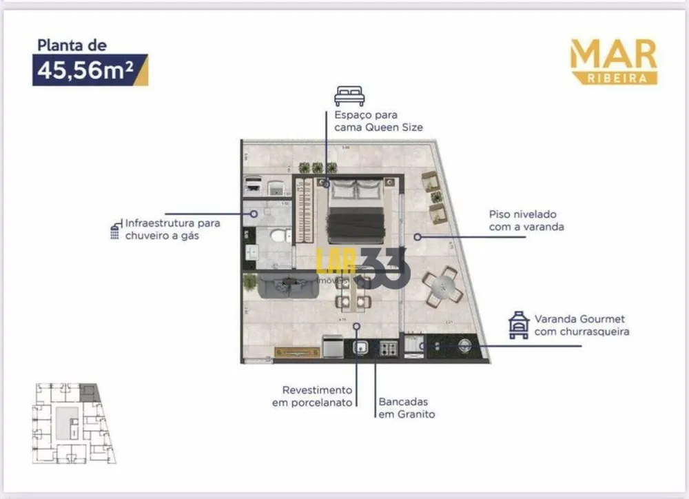 Apartamento, 1 quarto, 44 m² - Foto 3