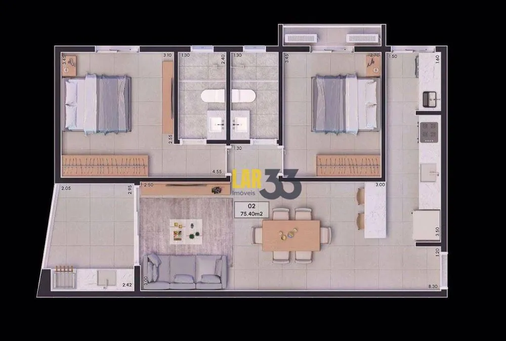 Apartamento, 2 quartos, 71 m² - Foto 3