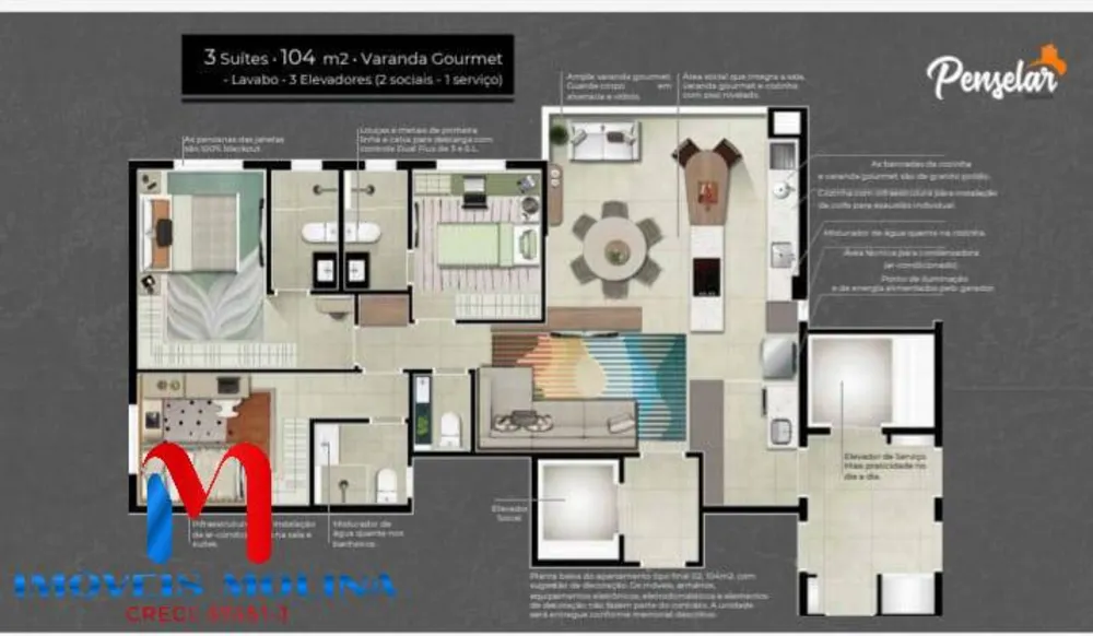 Apartamento, 3 quartos, 104 m² - Foto 5