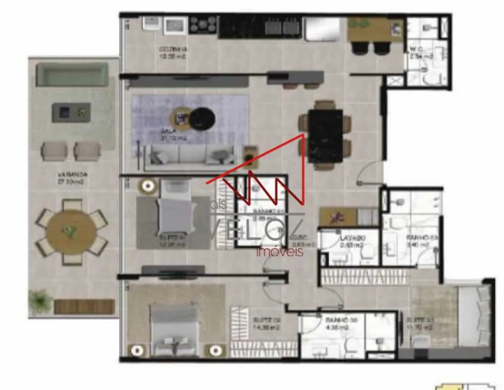 Apartamento, 2 quartos, 146 m² - Foto 1