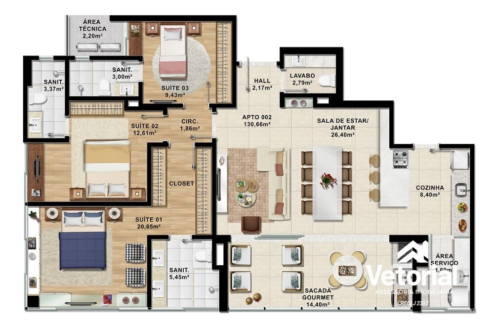 Apartamento, 3 quartos, 101 m² - Foto 7