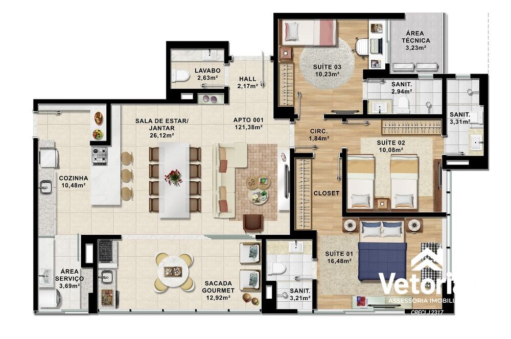 Apartamento, 3 quartos, 101 m² - Foto 6