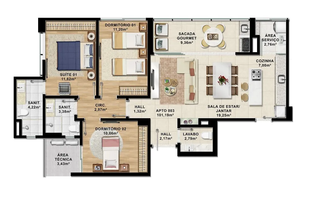 Apartamento, 3 quartos, 101 m² - Foto 15