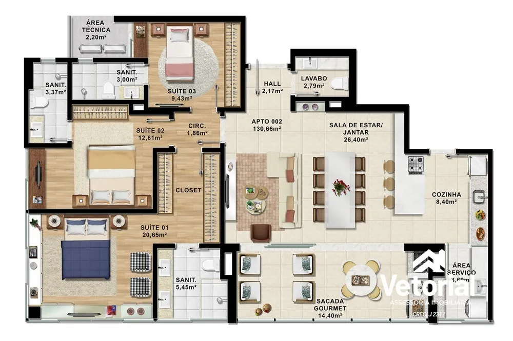 Apartamento, 3 quartos, 101 m² - Foto 14