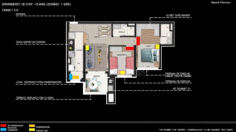 Apartamento, 2 quartos, 67 m² - Foto 3