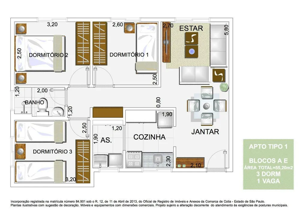 Apartamento, 3 quartos, 55 m² - Foto 7