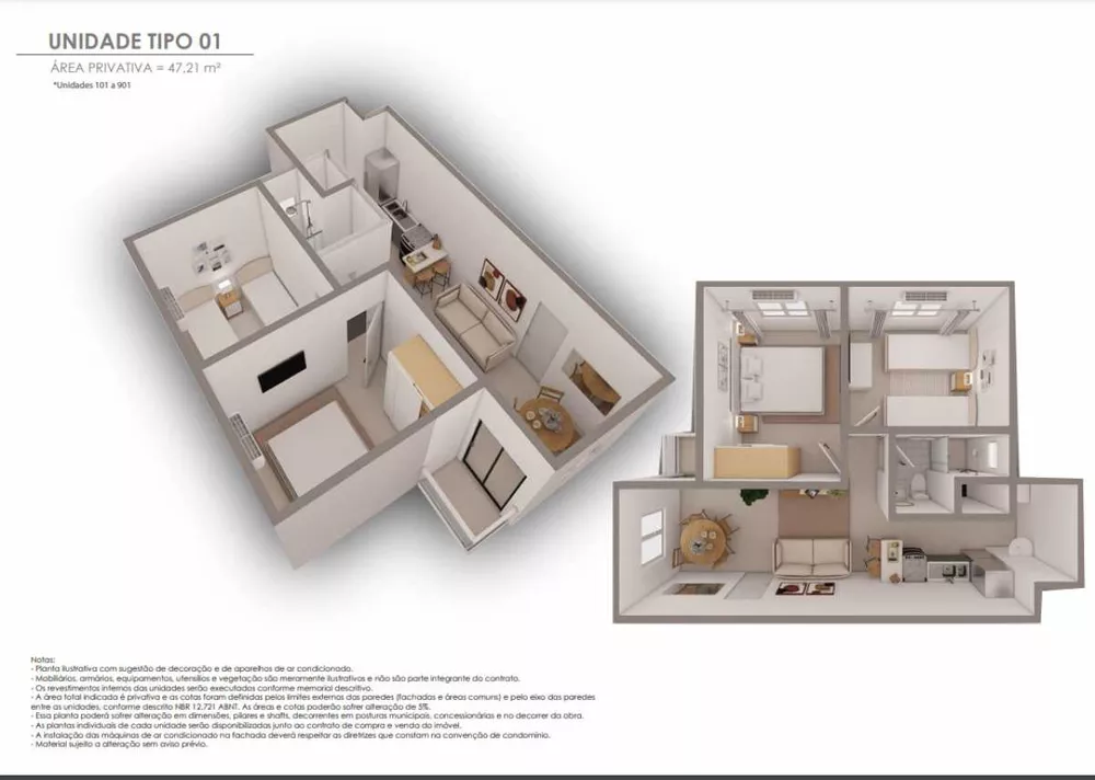 Apartamento à venda com 2 quartos, 52m² - Foto 3