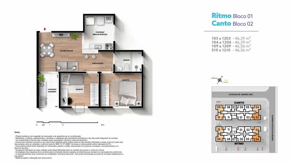 Apartamento, 2 quartos, 48 m² - Foto 3