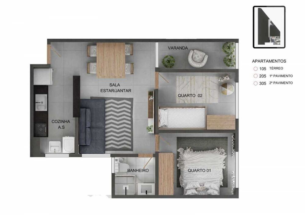Apartamento, 2 quartos, 46 m² - Foto 21