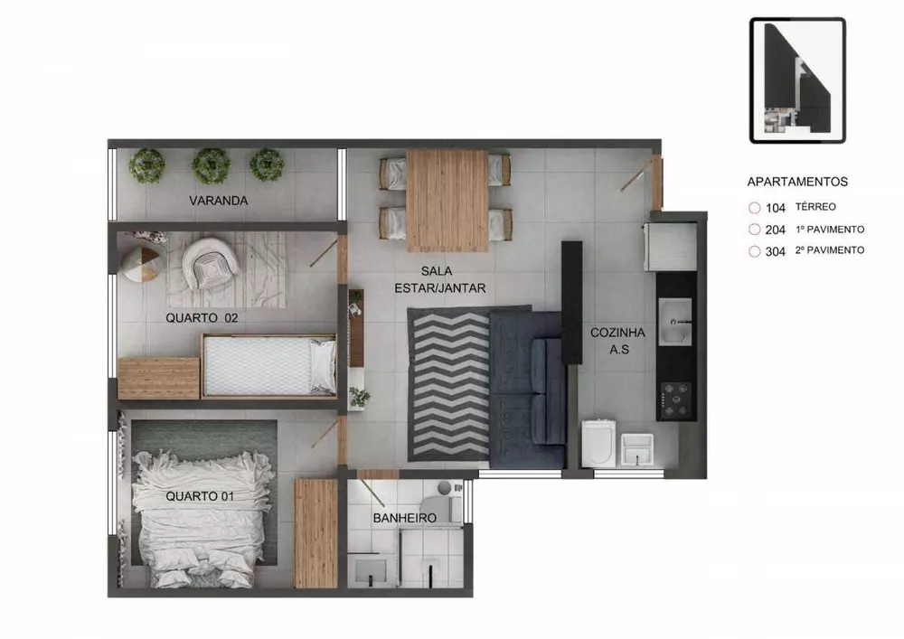 Apartamento, 2 quartos, 46 m² - Foto 20