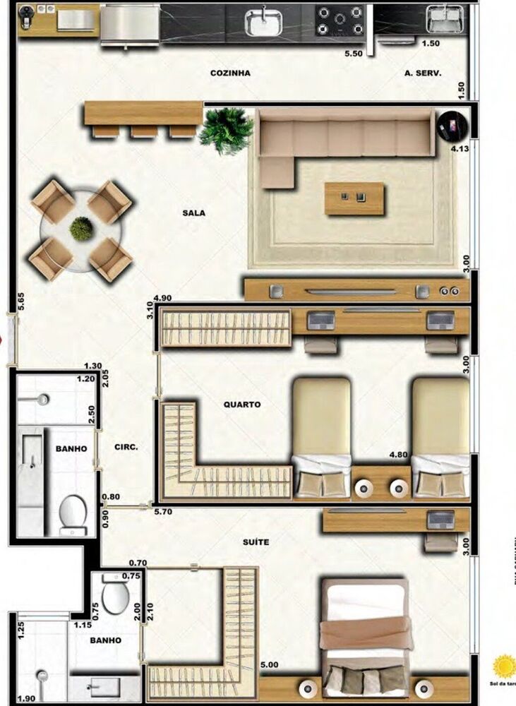 Apartamento à venda com 3 quartos, 129m² - Foto 3