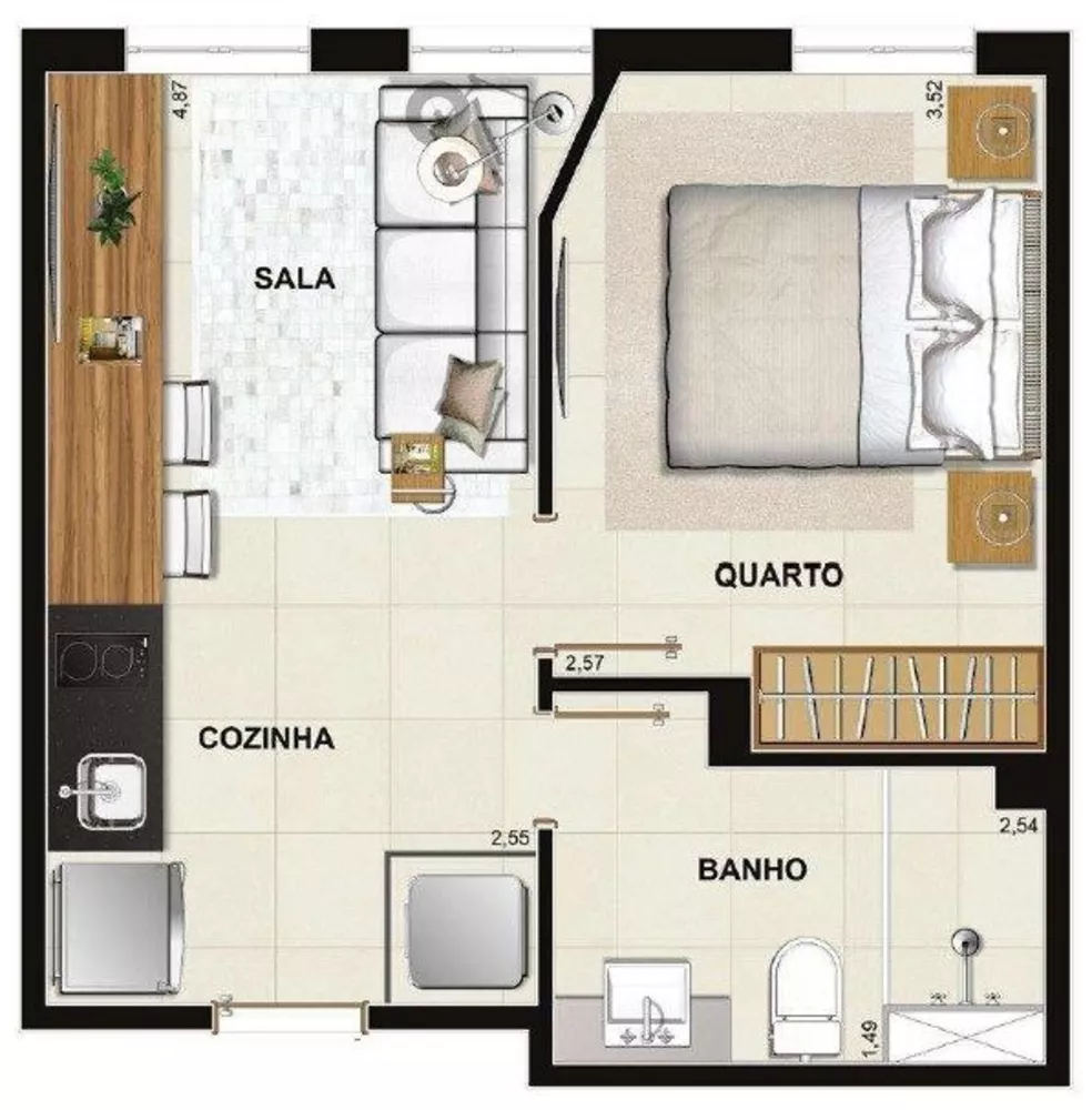 Apartamento, 1 quarto, 57 m² - Foto 11