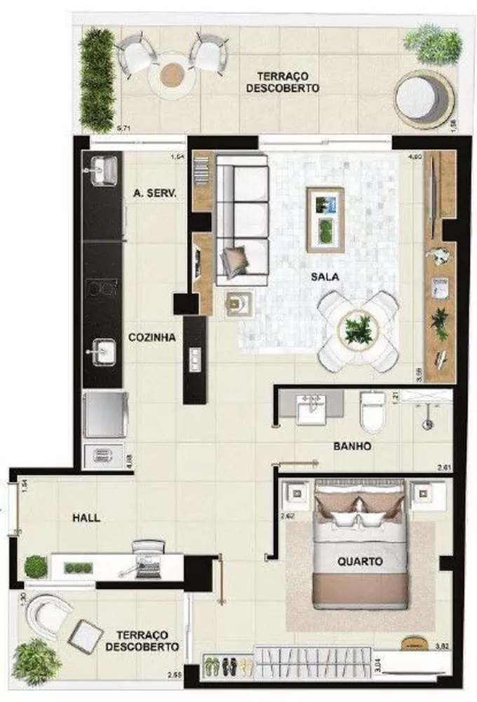 Apartamento, 1 quarto, 57 m² - Foto 35