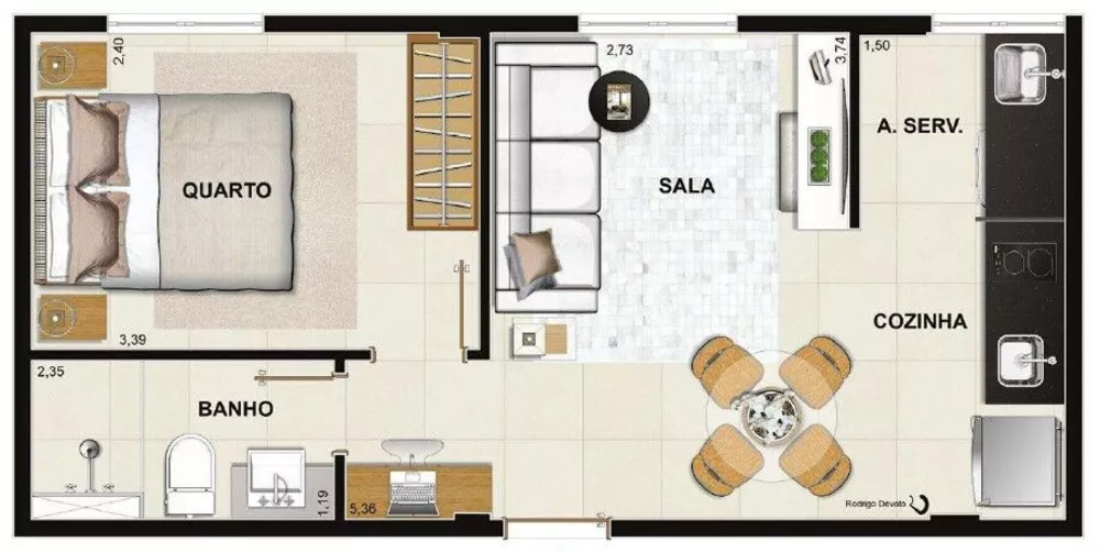 Apartamento, 1 quarto, 57 m² - Foto 36
