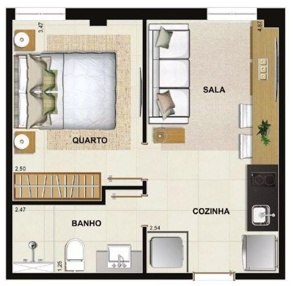 Apartamento, 1 quarto, 57 m² - Foto 7