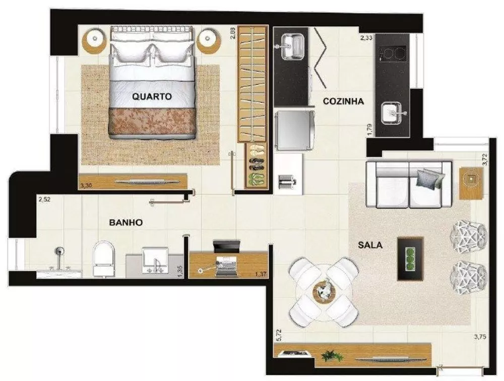 Apartamento, 1 quarto, 57 m² - Foto 33