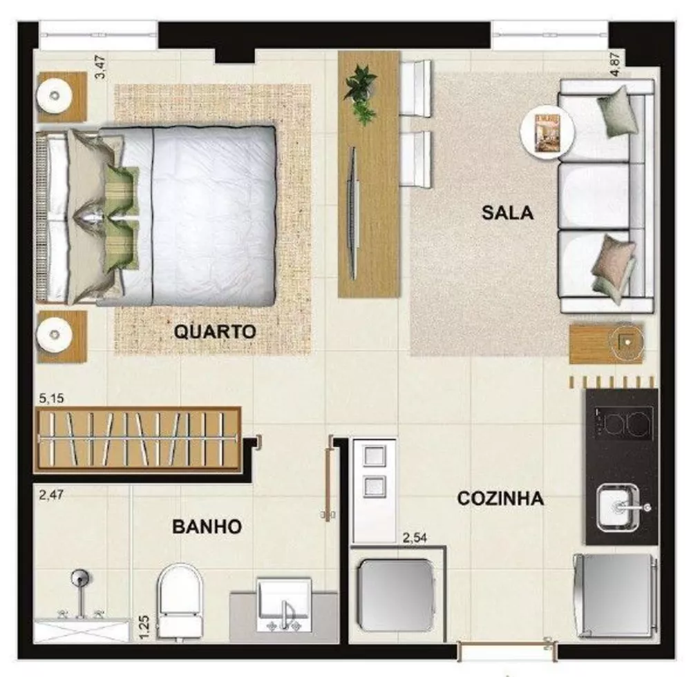 Apartamento, 1 quarto, 57 m² - Foto 18