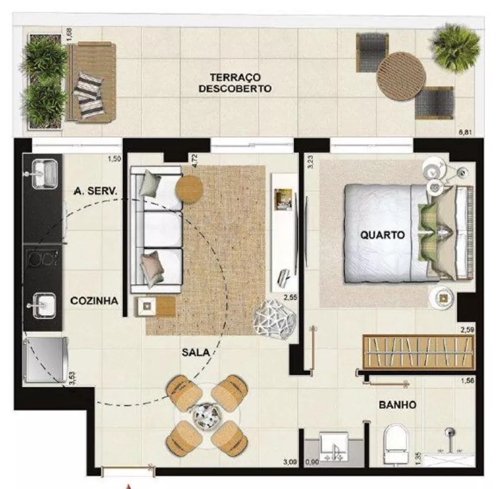 Apartamento, 1 quarto, 57 m² - Foto 27