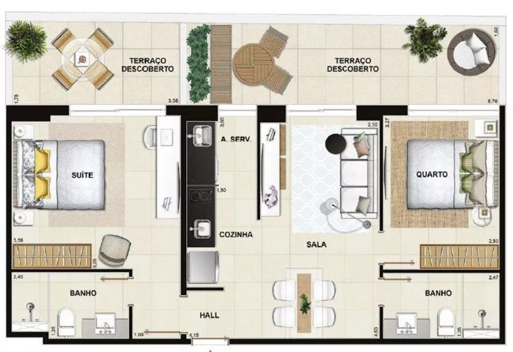 Apartamento, 1 quarto, 57 m² - Foto 6