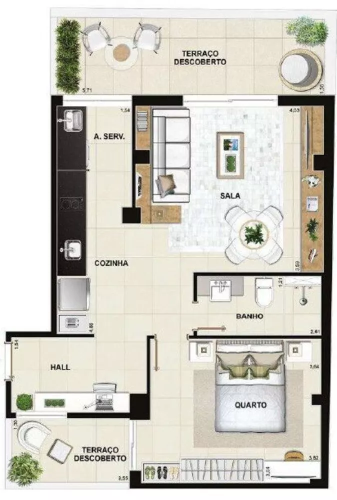 Apartamento, 1 quarto, 57 m² - Foto 34