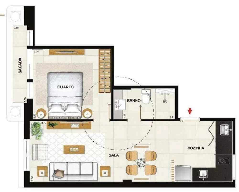 Apartamento, 1 quarto, 57 m² - Foto 17