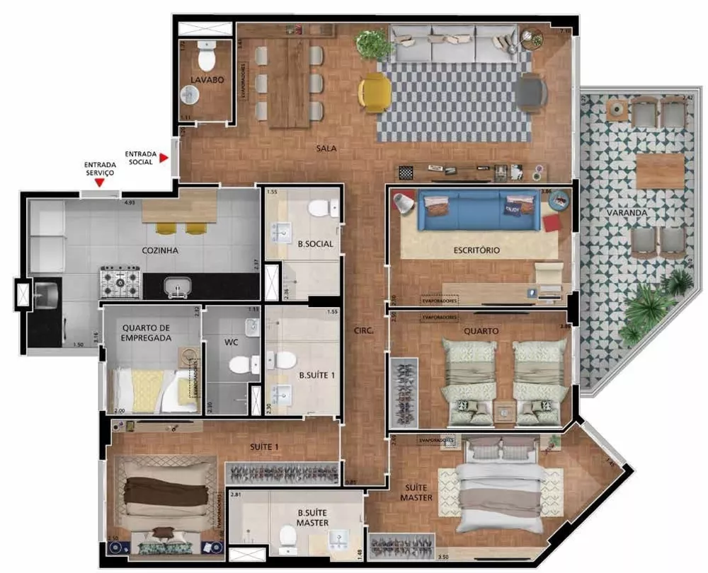 Cobertura, 3 quartos, 213 m² - Foto 9