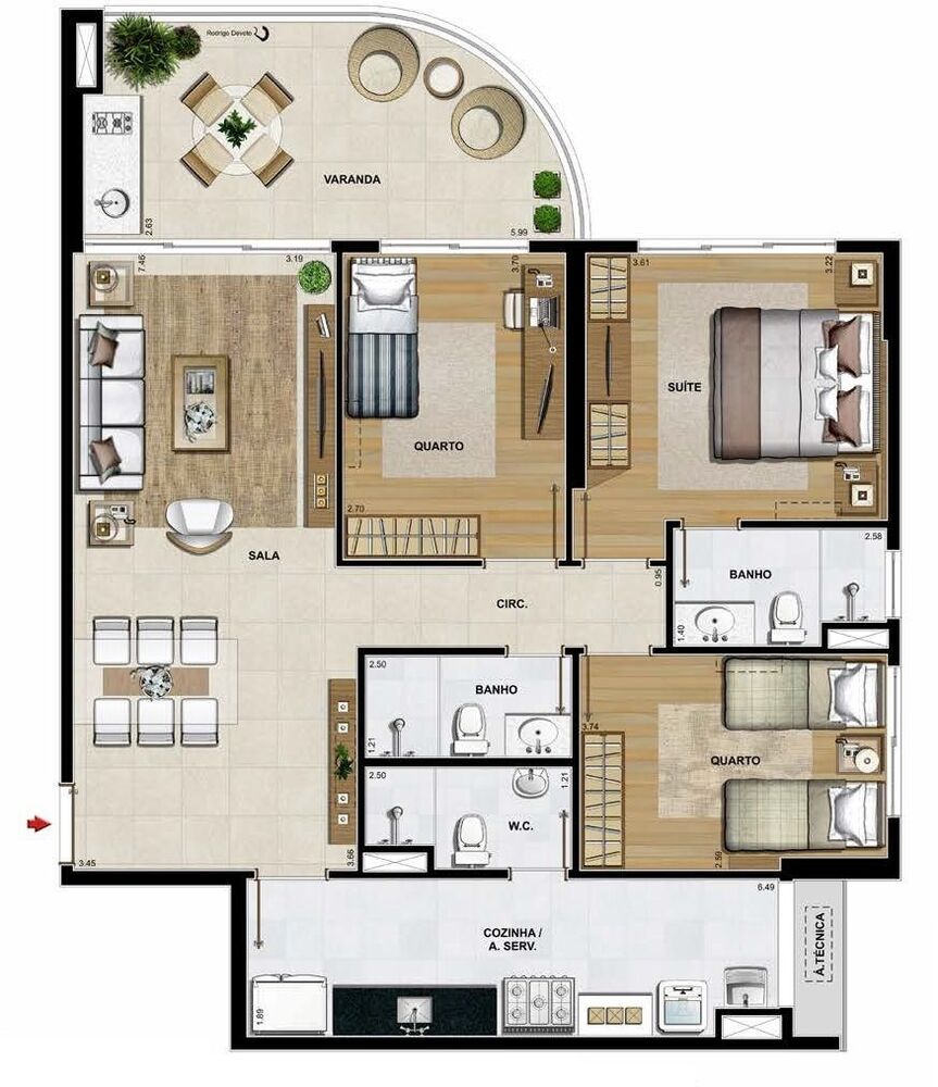 Apartamento, 3 quartos, 110 m² - Foto 1