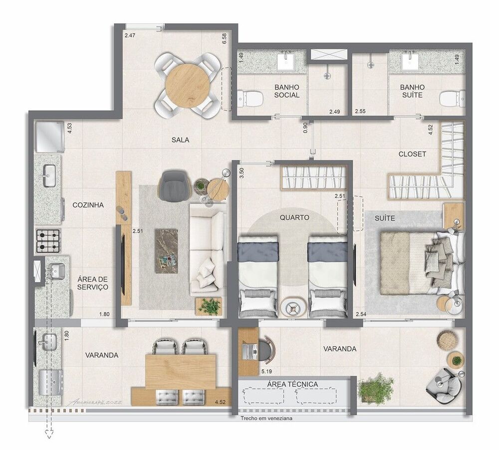 Apartamento, 2 quartos, 77 m² - Foto 13