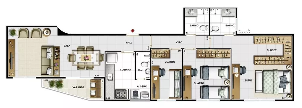 Apartamento, 3 quartos, 88 m² - Foto 34