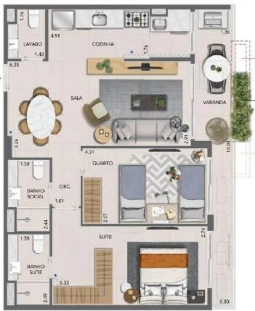 Apartamento, 2 quartos, 80 m² - Foto 2