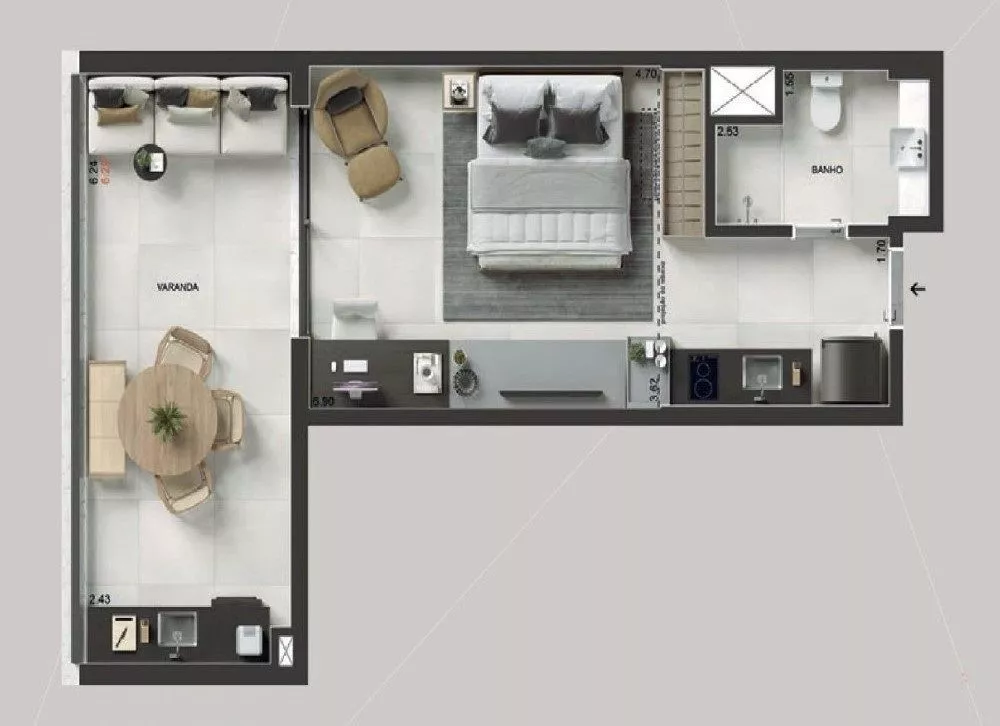 Kitnet-Studio, 45 m² - Foto 10