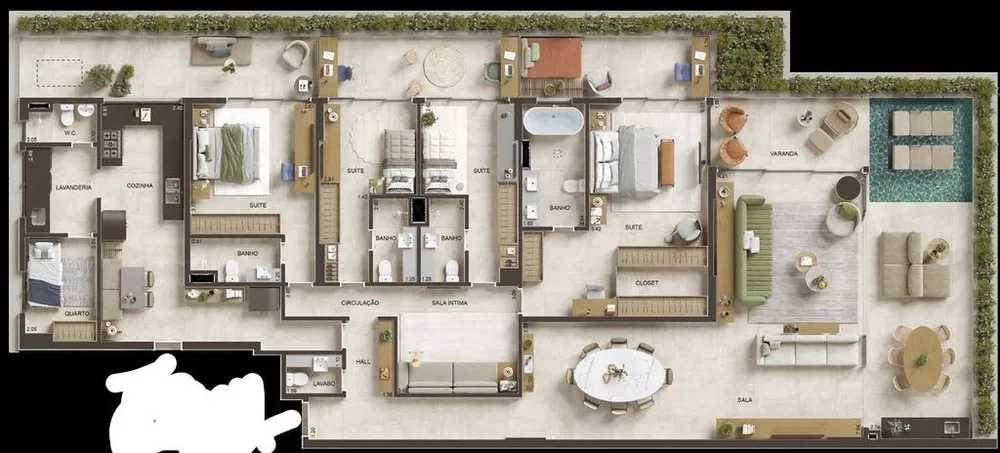 Apartamento, 4 quartos, 233 m² - Foto 2