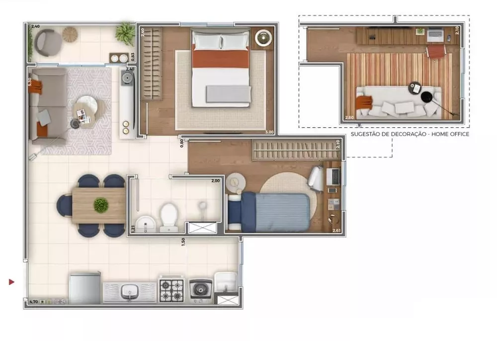 Apartamento, 1 quarto, 53 m² - Foto 16