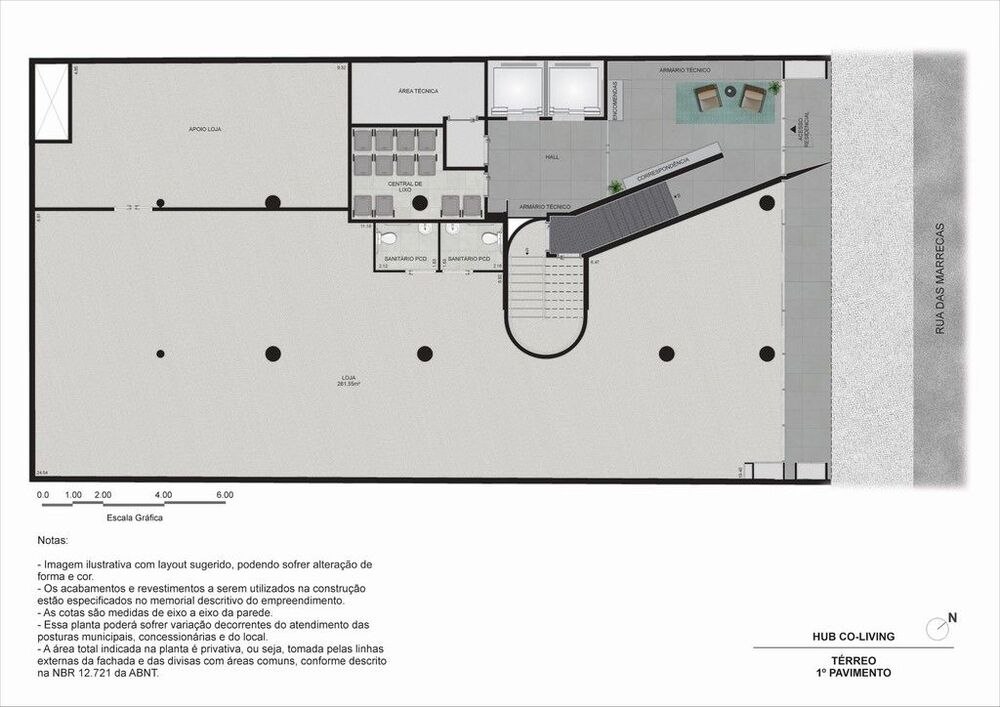 Loja-Salão, 261 m² - Foto 1