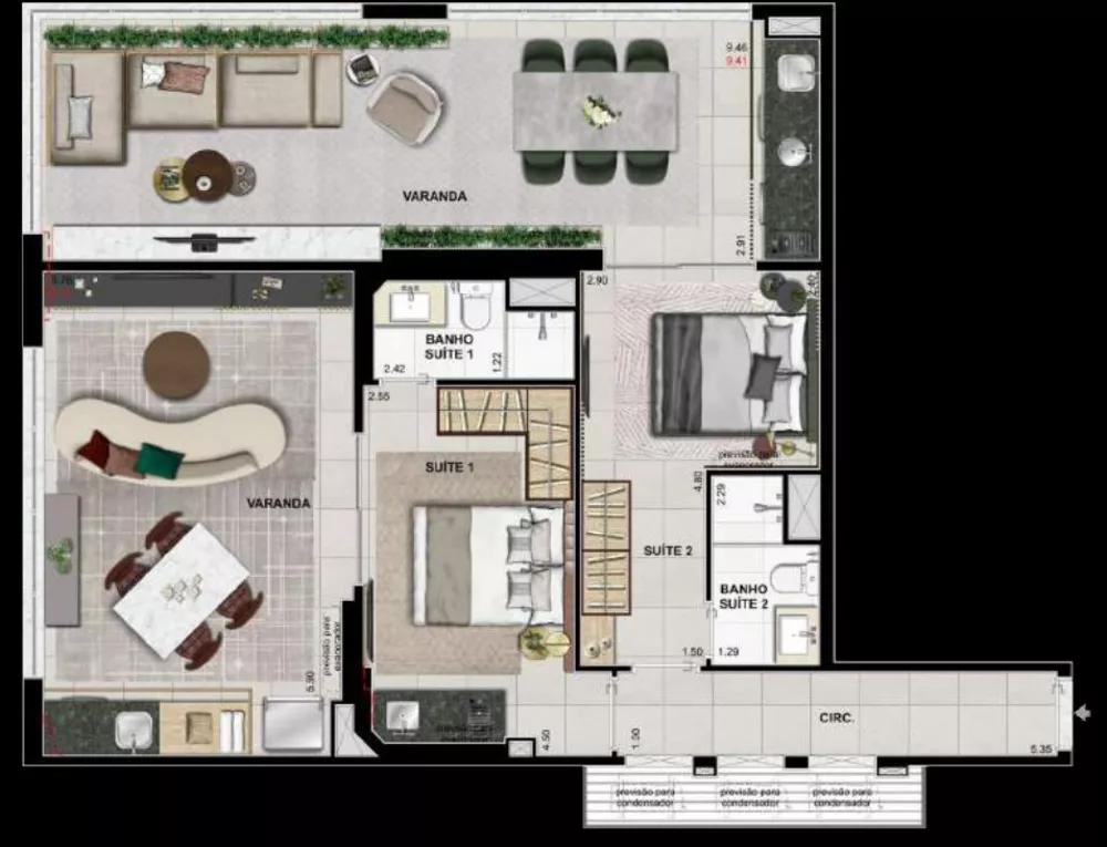 Cobertura, 2 quartos, 187 m² - Foto 2