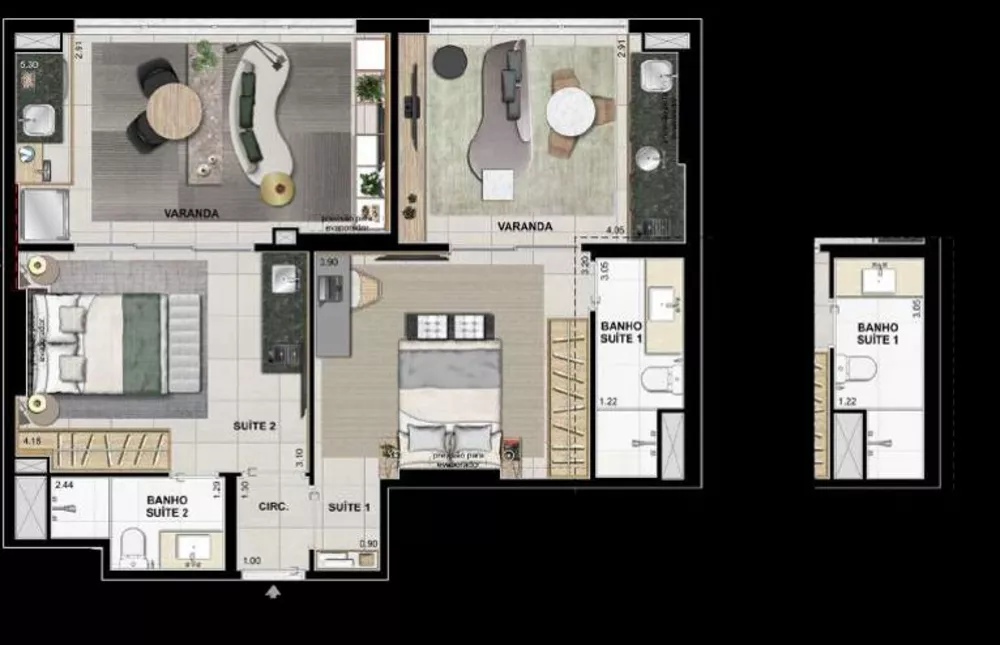 Cobertura, 2 quartos, 187 m² - Foto 3