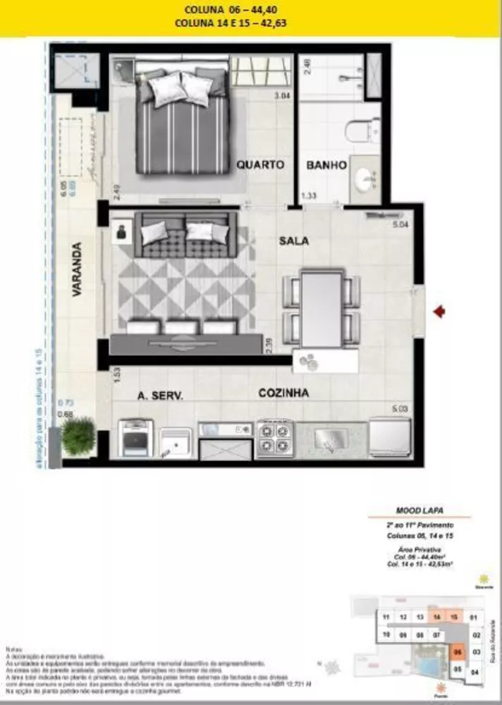 Apartamento, 1 quarto, 43 m² - Foto 2